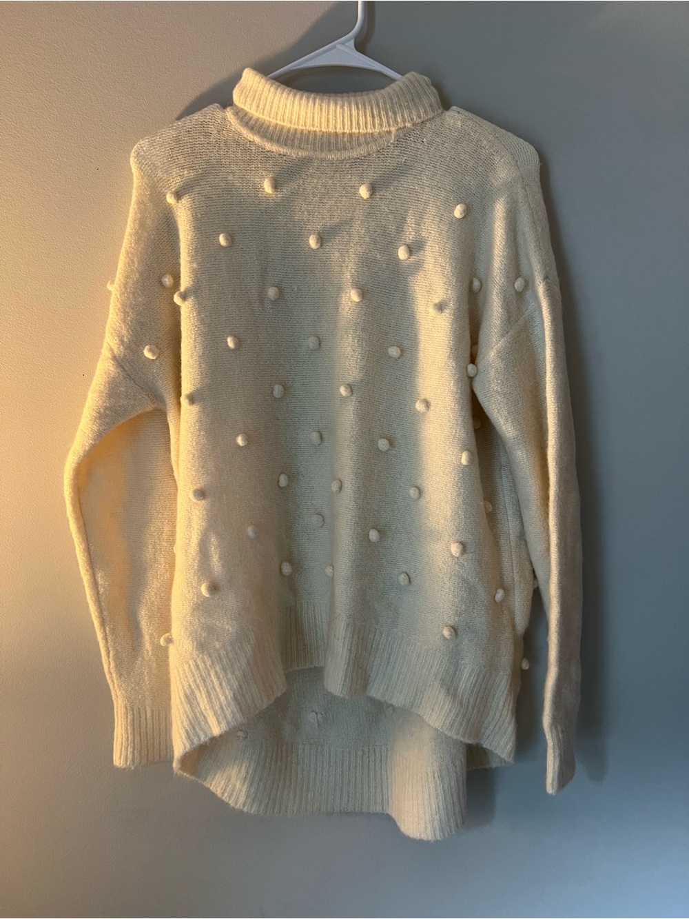 Madewell Cream Pom Knit Sweater Like New